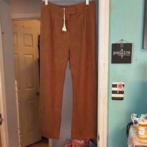 NWT Brown Wide-Leg Trousers Size Large
